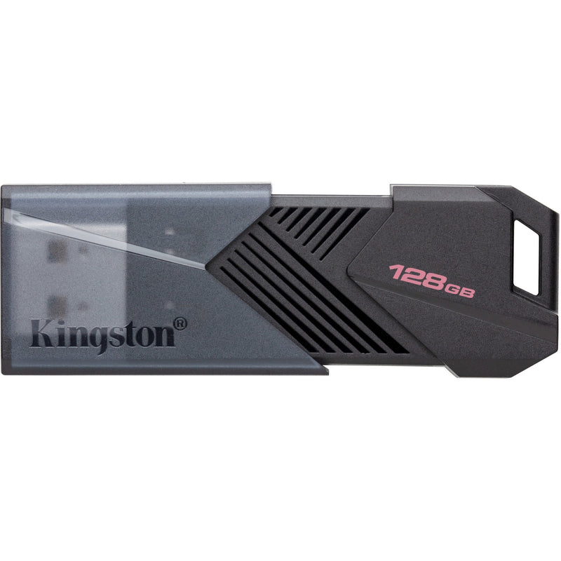 Side view of Kingston DataTraveler Exodia USB drive showing geometric pattern and capacity marking