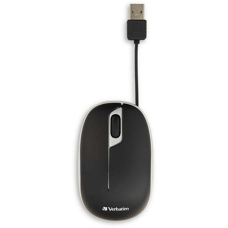 Top view of Verbatim mouse with extended USB cable