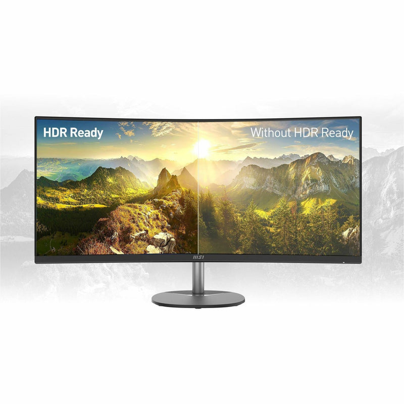 Split-screen comparison of HDR vs non-HDR content on MSI monitor