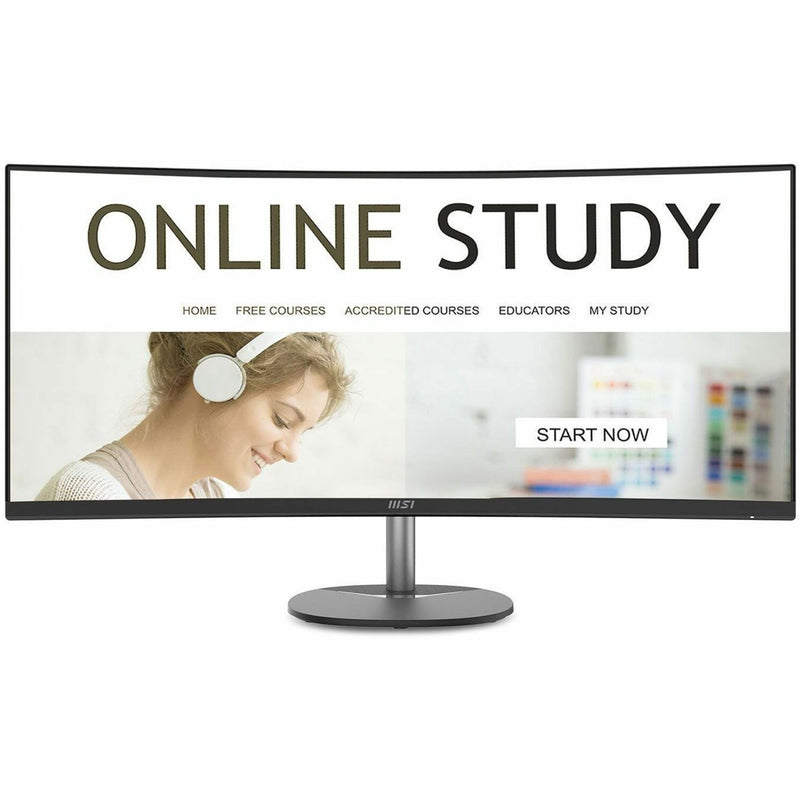 MSI monitor displaying online learning platform interface