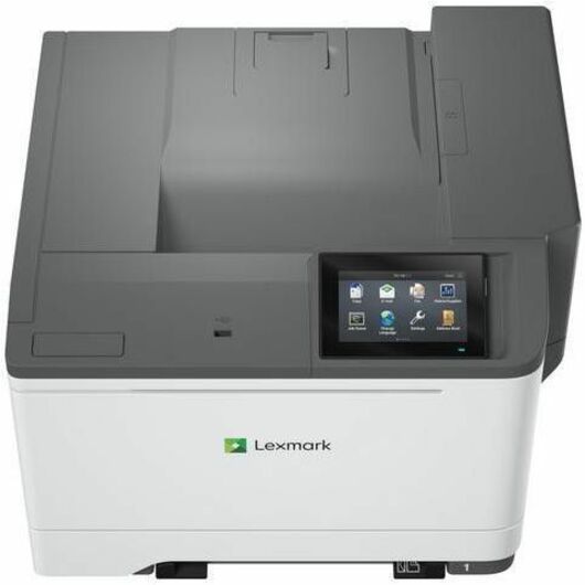 Close-up view of Lexmark CS632dwe printer control panel and touchscreen interface