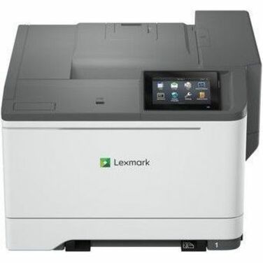 Front view of Lexmark CS632dwe printer emphasizing compact design