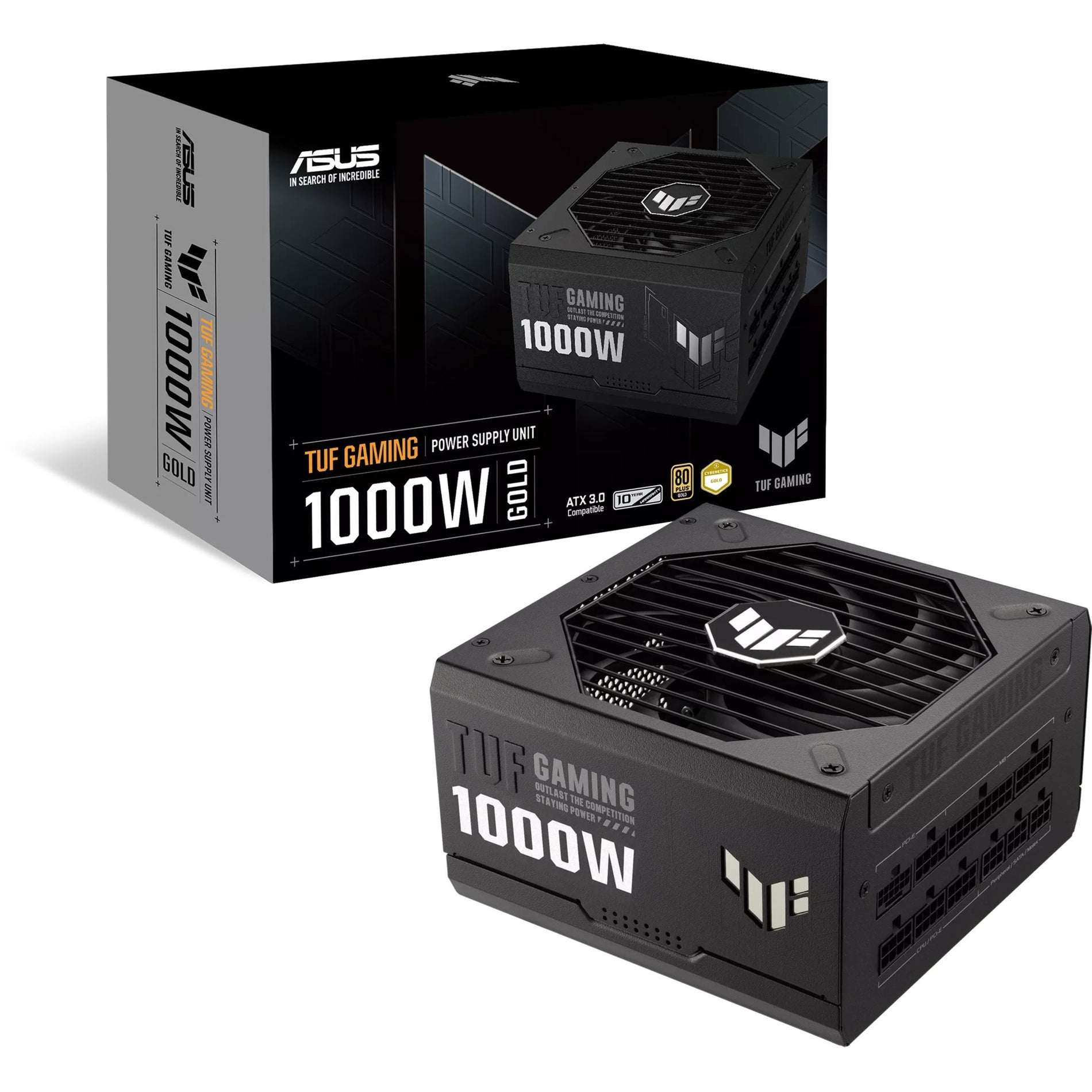 品牌名称：TUF GAMING  TUF 游戏-1000G 游戏 1000W 金牌电源，模块化，92% 效率，双风扇