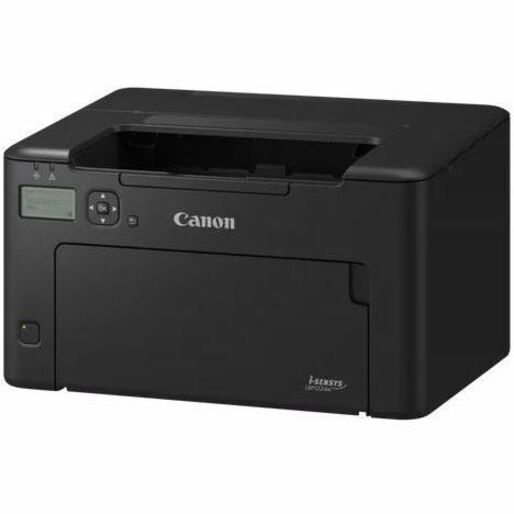 Compact side profile view of Canon LBP122dw printer showing space-efficient design