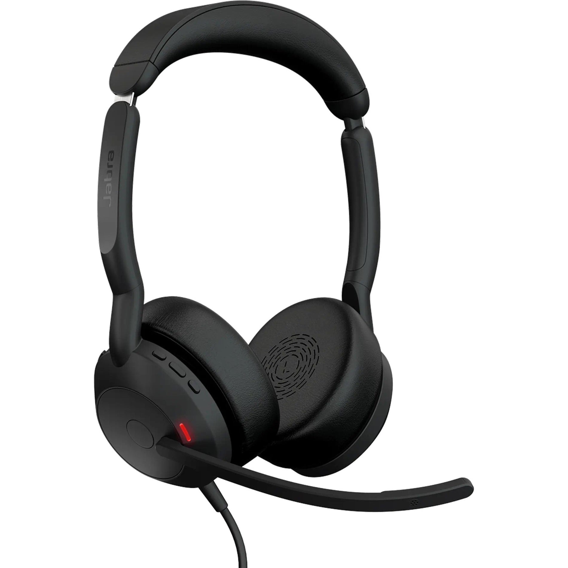 Side profile of Jabra Evolve2 50 headset showing LED indicator and control buttons-alternate-image4