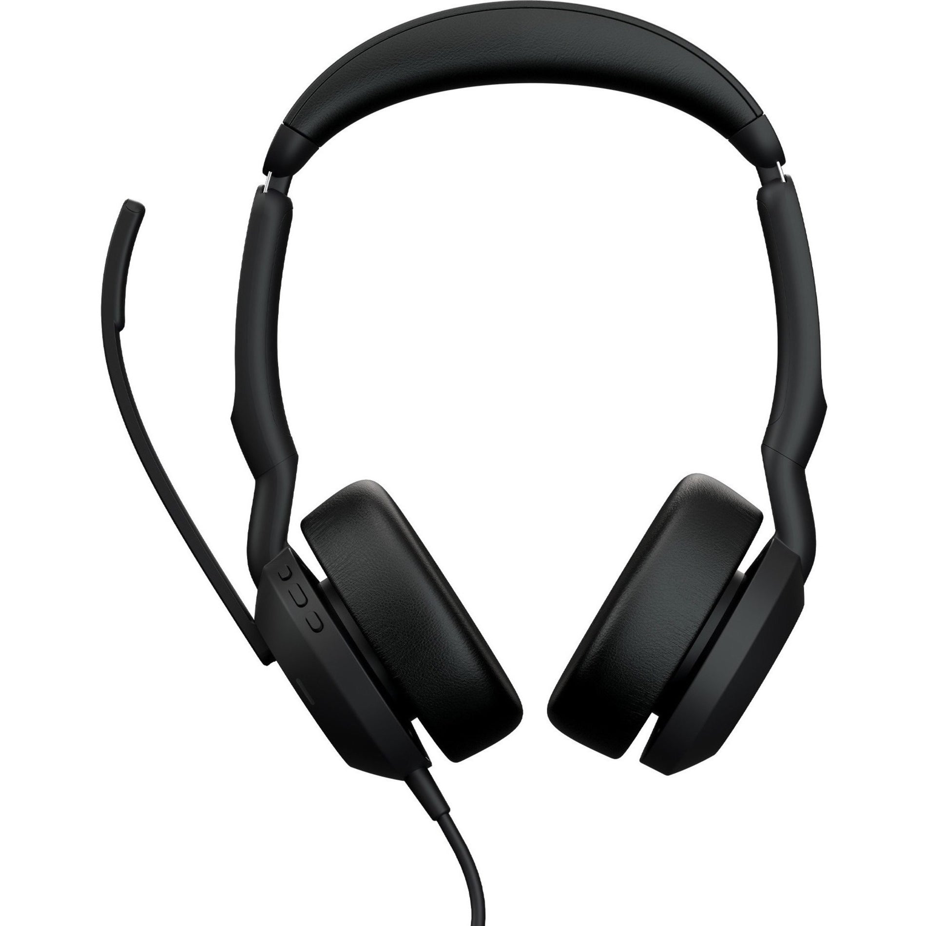 Front view of Jabra Evolve2 50 headset highlighting the ear cushions and headband design-alternate-image2