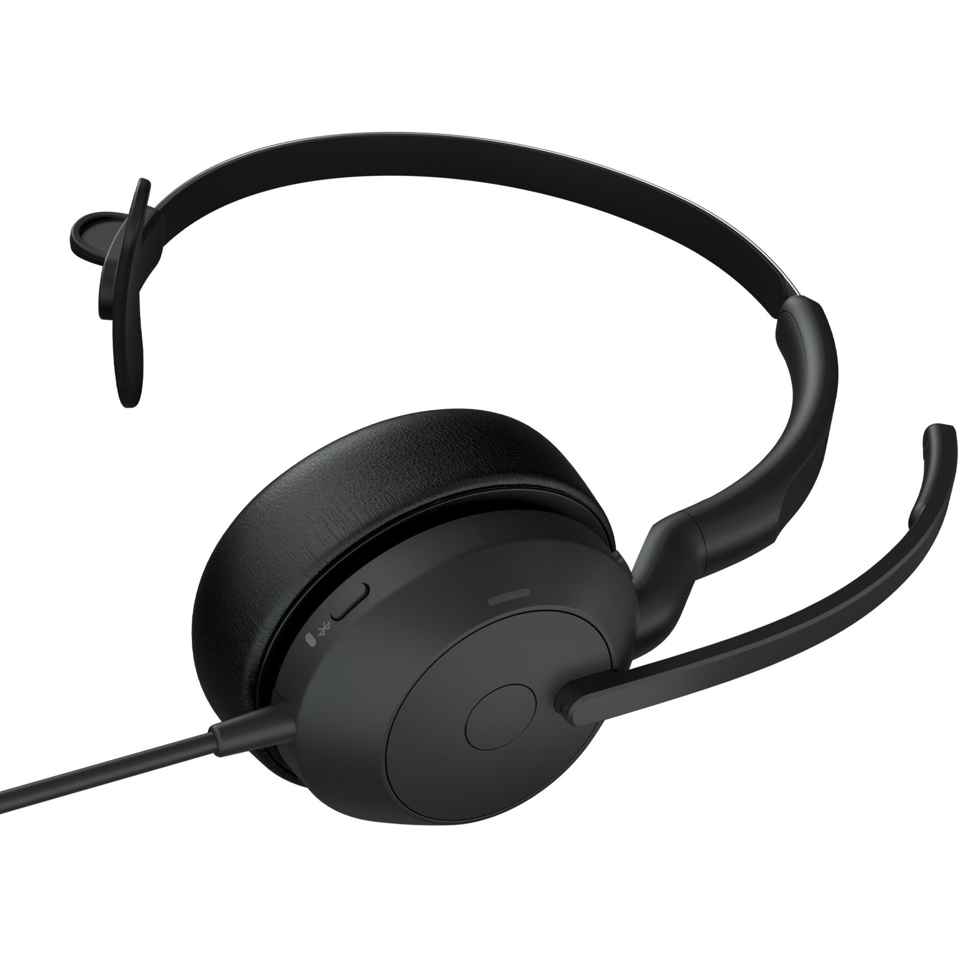 Close-up view of Jabra Evolve2 50 headset showing integrated control buttons and ear cup design-alternate-image3