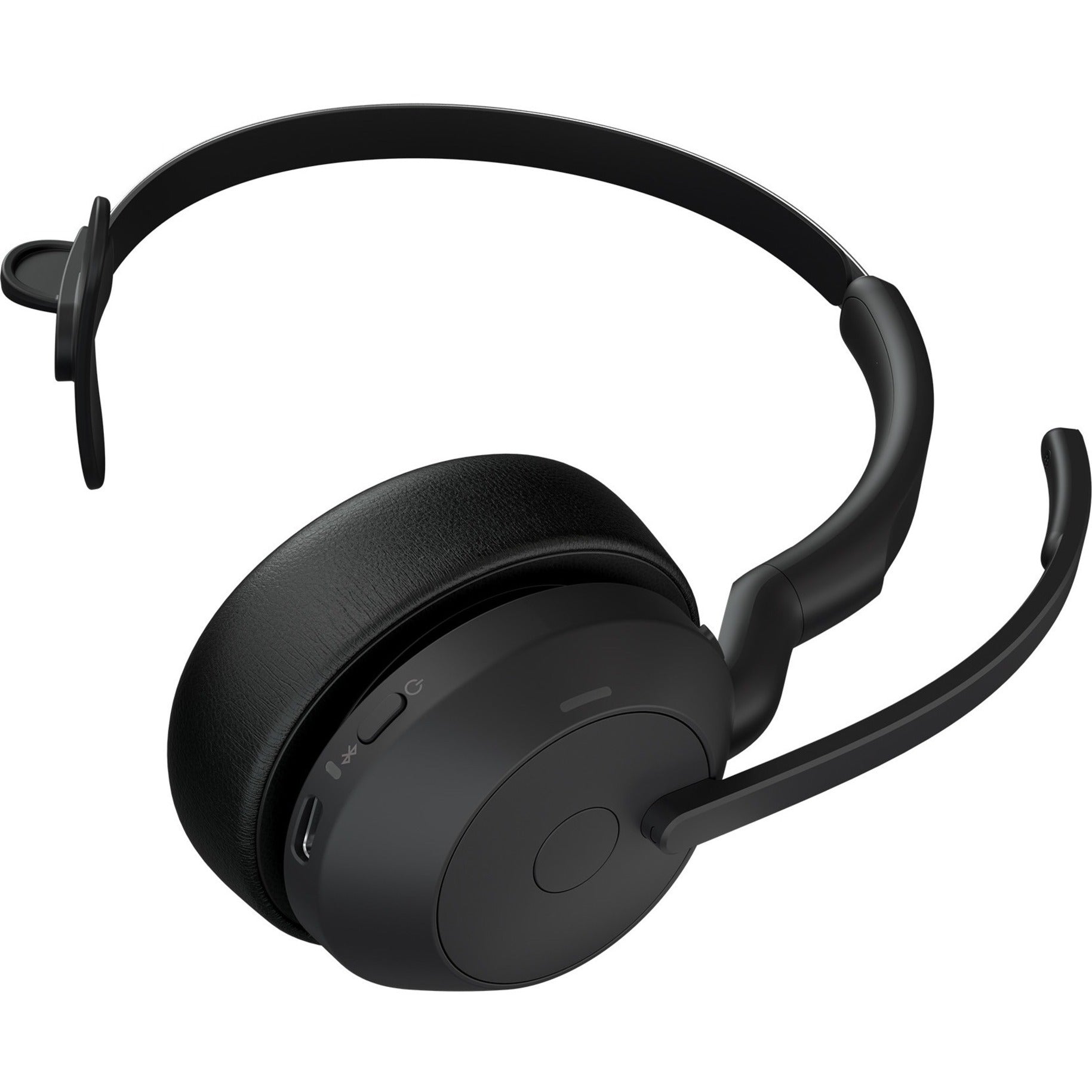 Detailed view of Jabra Evolve2 55 headset control panel and ear cup design-alternate-image3