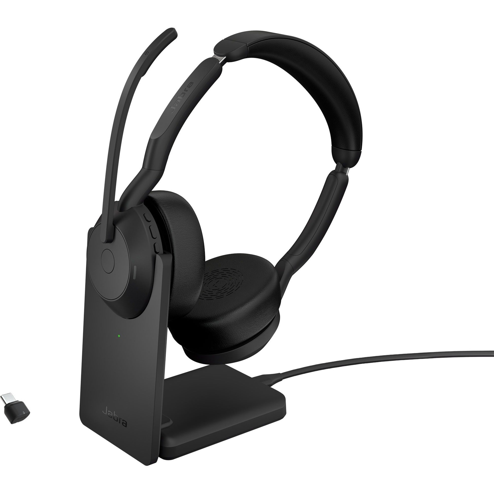 Jabra Evolve2 55 Wireless Bluetooth Headset, Active Noise Canceling, Boom Mic, 98ft Range, Stereo Sound, Comfortable On-ear Design, Plug & Play, LED Indicator - 25599-989-889-01 (2 Year Warranty)