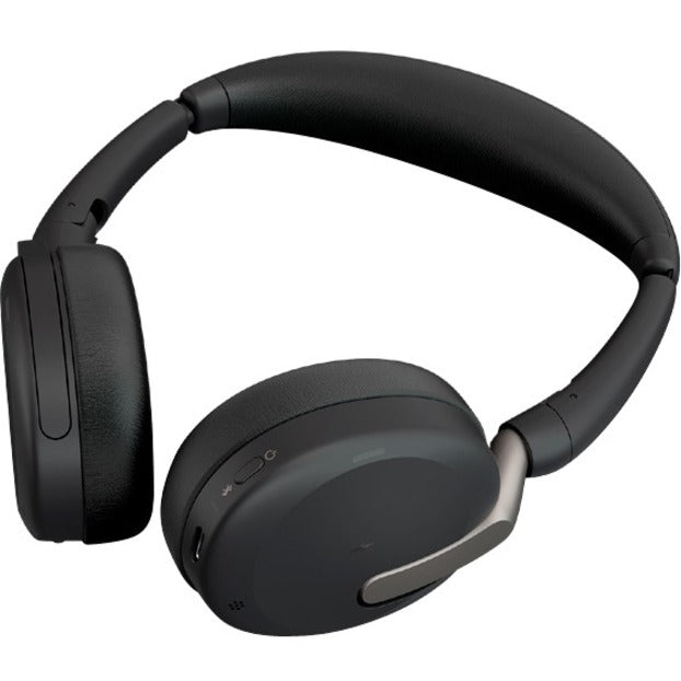 Close-up view of Jabra Evolve2 65 Flex headset showing ergonomic design-alternate-image4