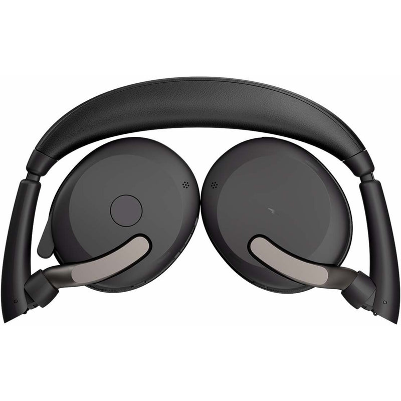 Top view of Jabra Evolve2 65 Flex headset showing foldable design