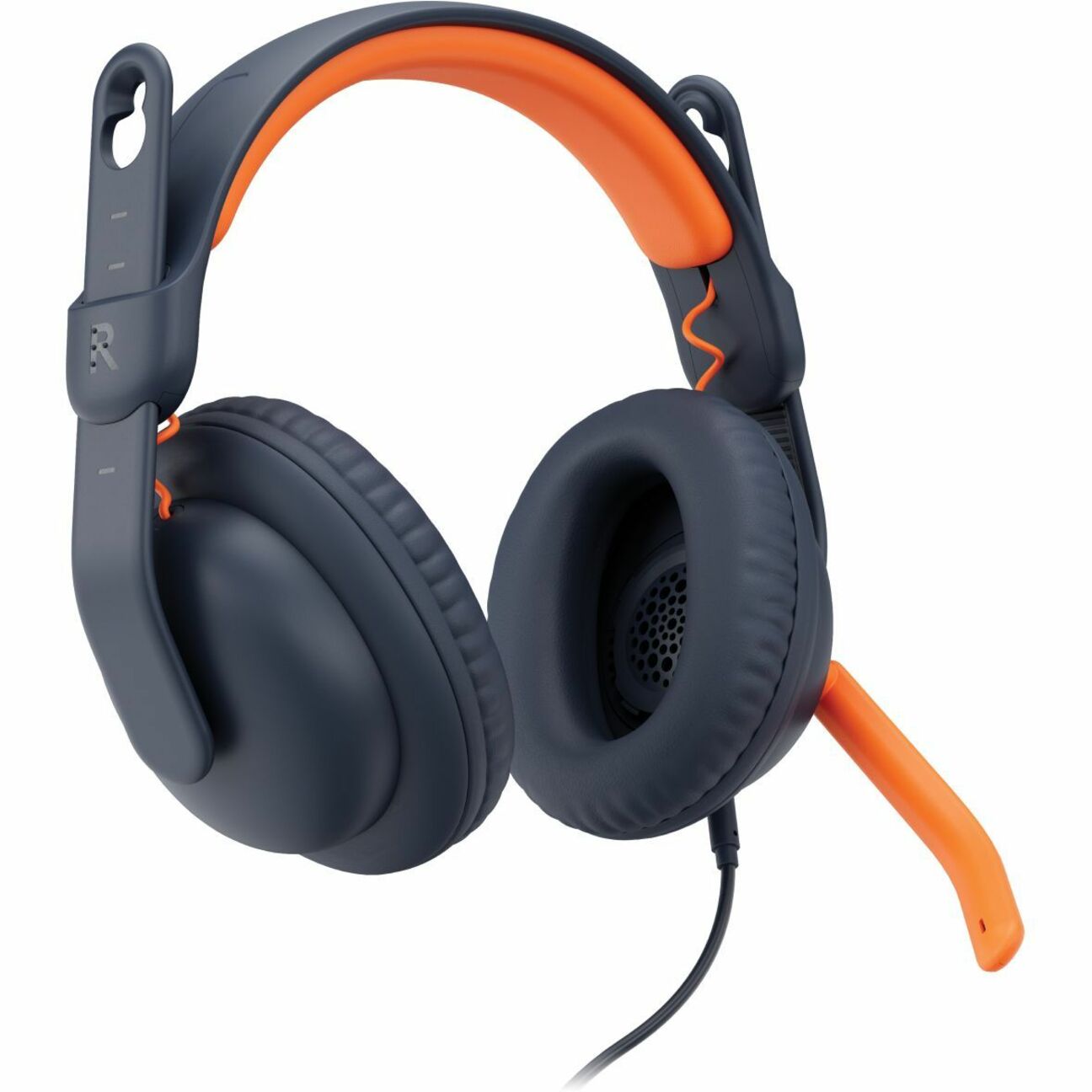 Side view of Logitech Zone Learn headset highlighting noise-isolating ear cups and boom microphone-alternate-image3