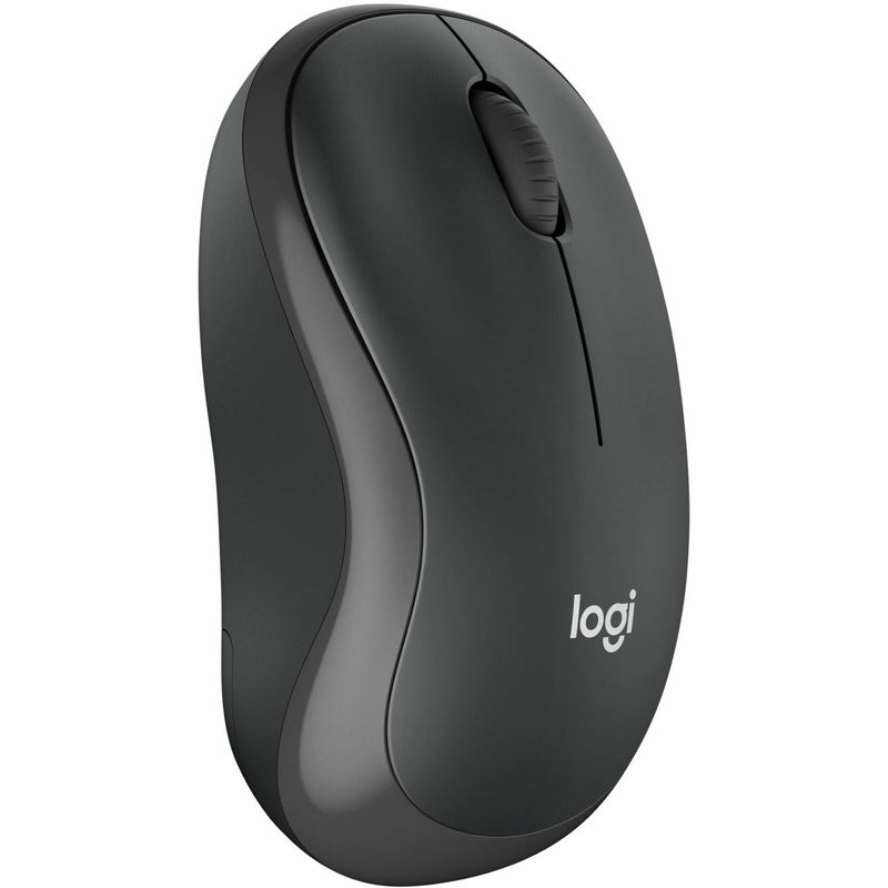 Angled perspective of Logitech M240 Silent mouse highlighting its versatile design