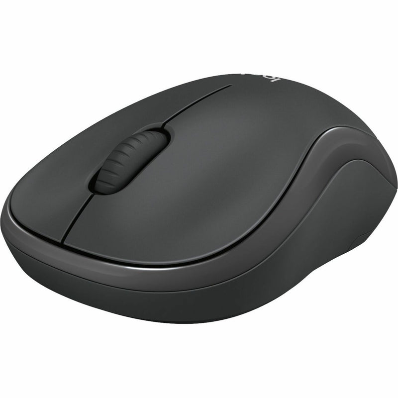 Detailed side angle view of Logitech M240 Silent mouse showing design elements