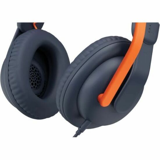 Logitech 981-001389 Zona Belajar Headset Binaural Over-the-ear Headset dengan Mikrofon Boom Biru Klasik