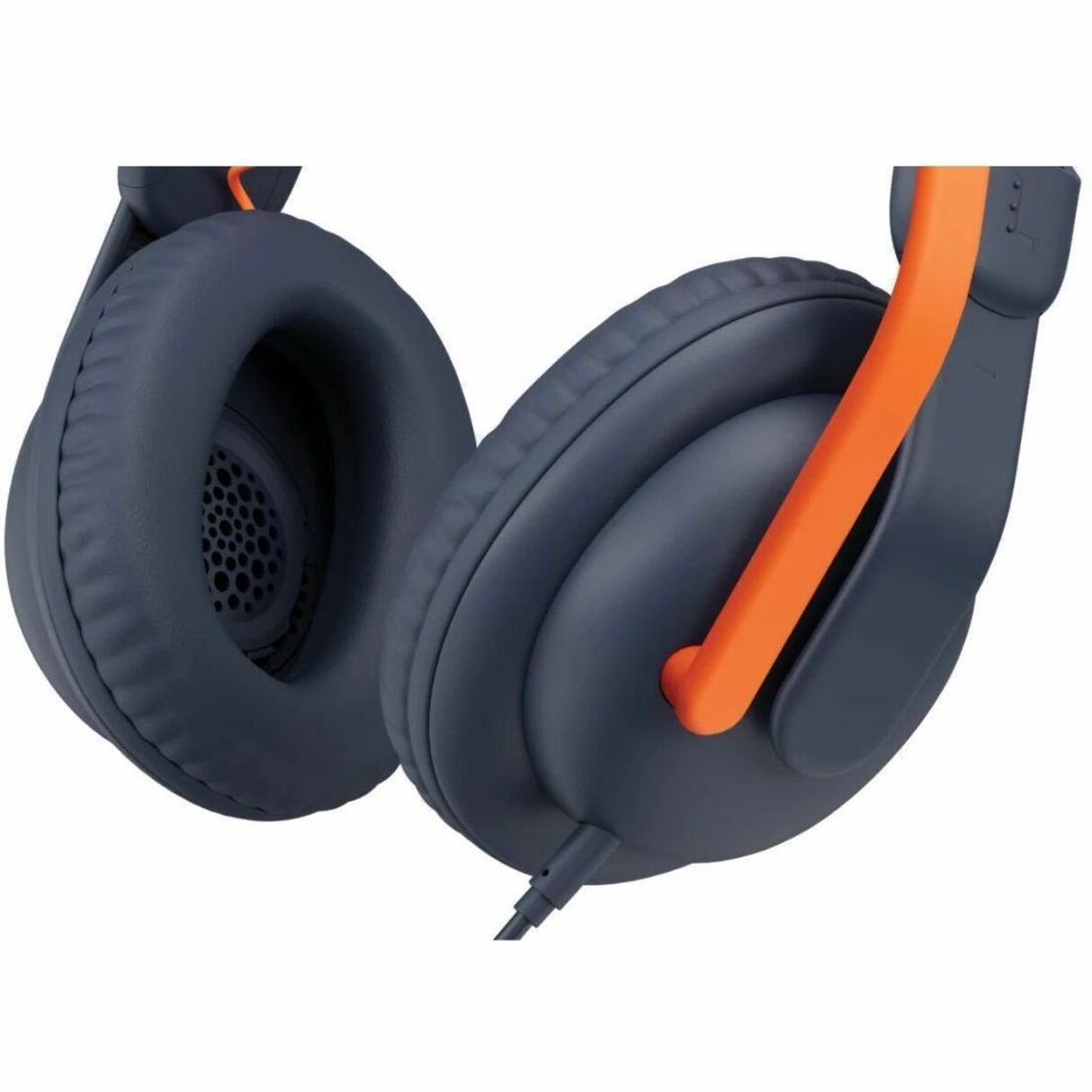 Close-up detail of Logitech Zone Learn headset ear cups showing padding and audio components-alternate-image4