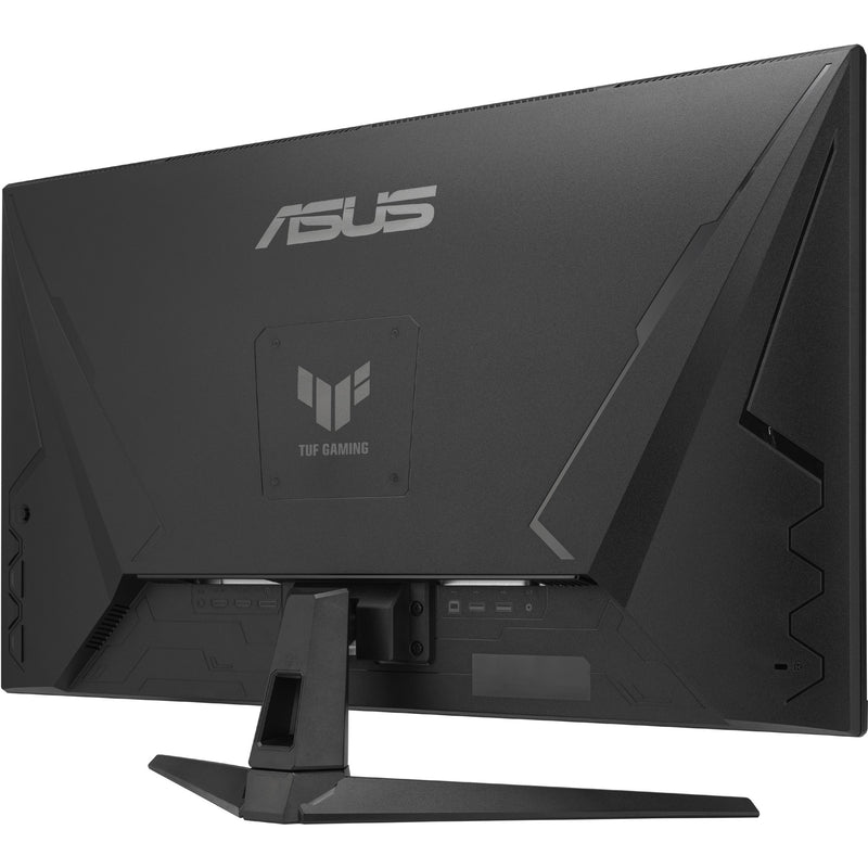 Angled rear view of ASUS TUF Gaming monitor showing design elements