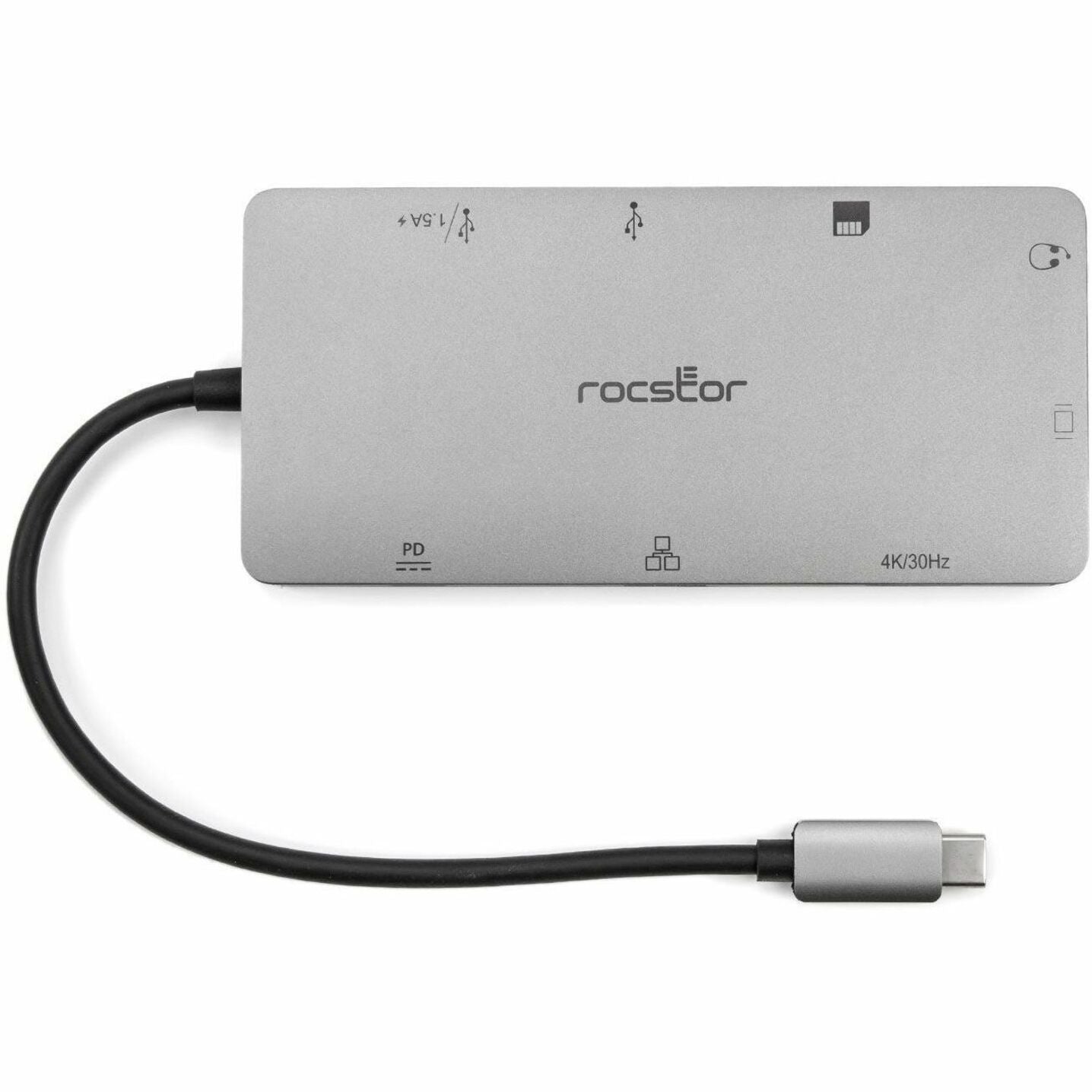 Rocstor Y01H01-AG USB-C Multiport Hub Adapter 9 Port Multiport Adapter