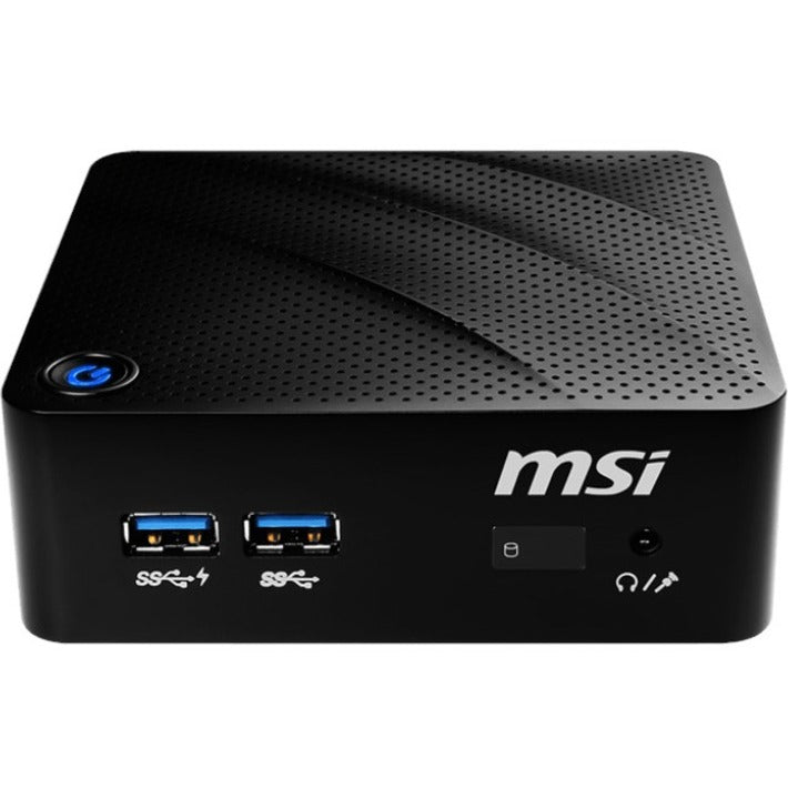 Front view of MSI Cubi N ADL showing USB ports and audio connections-alternate-image2