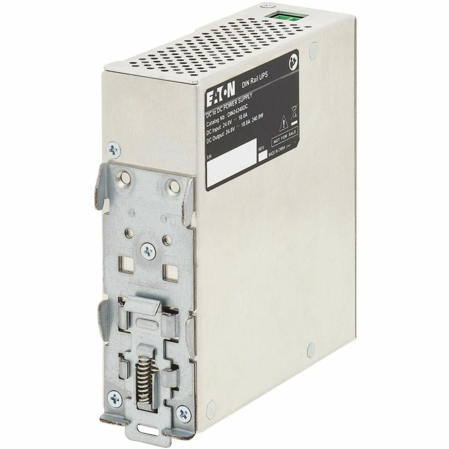 وحدة إمداد الطاقة غير المنقطع العامة Eaton DIN24240DC، وحدة UPS بقدرة 240VA لداخل السكك الحديدية، إدخال/إخراج 24V DC