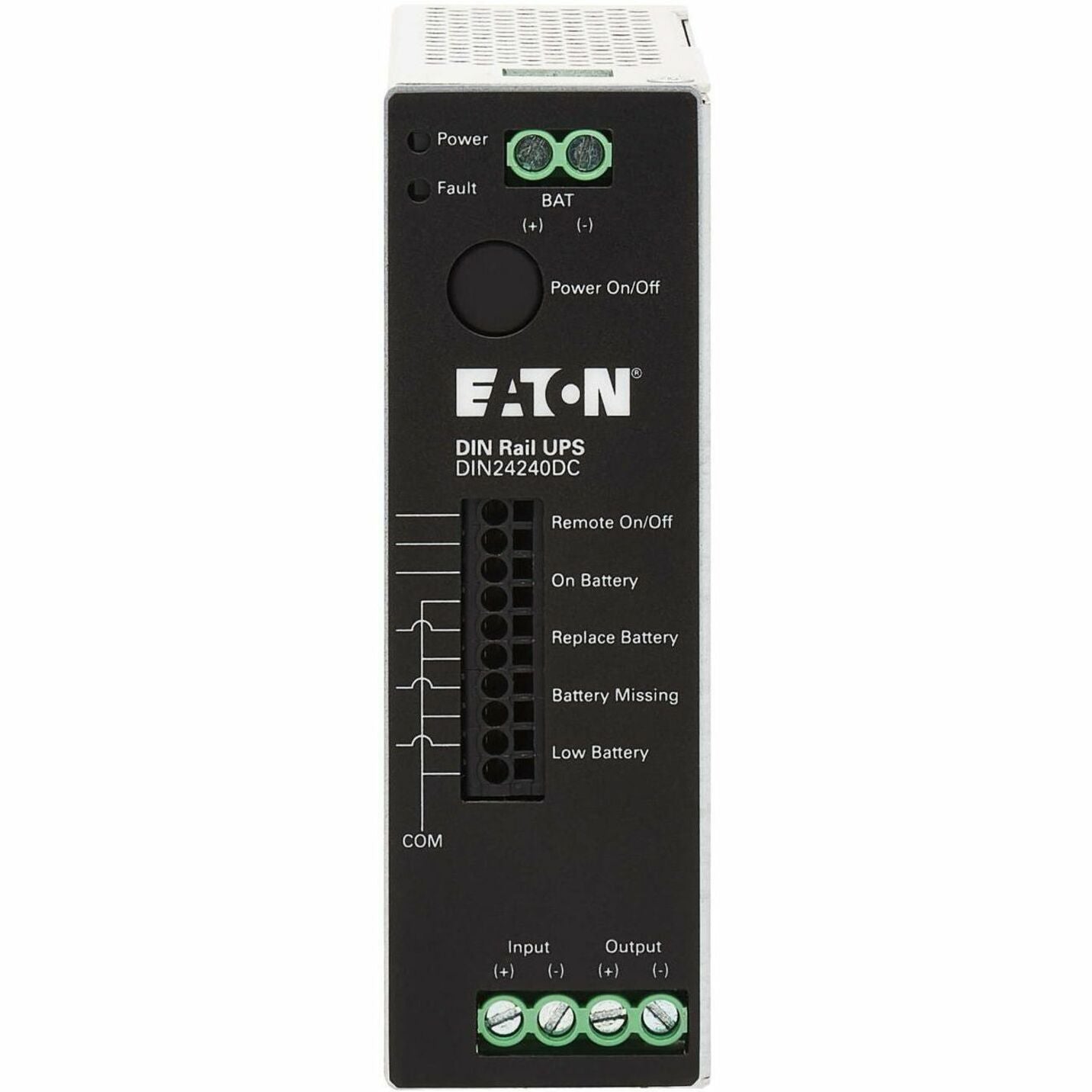 وحدة إمداد الطاقة غير المنقطع العامة Eaton DIN24240DC، وحدة UPS بقدرة 240VA لداخل السكك الحديدية، إدخال/إخراج 24V DC