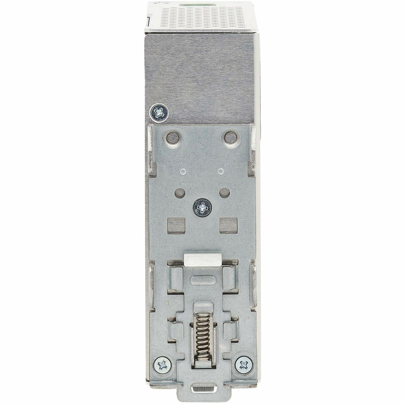 Close-up of DIN rail mounting mechanism on Eaton DIN24480DC UPS