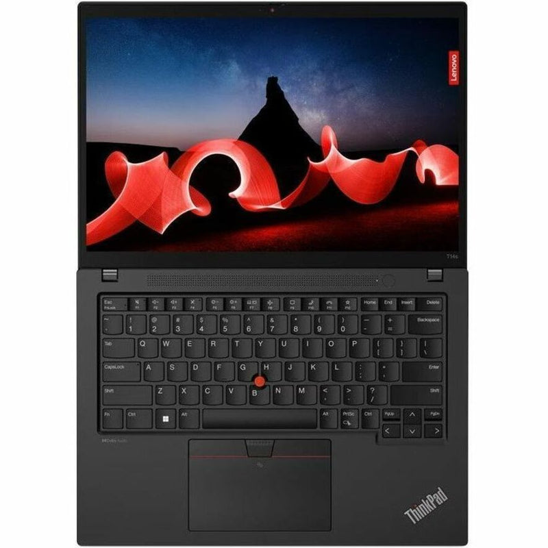 Top-down view of ThinkPad T14s Gen 4 showing premium keyboard and trackpad