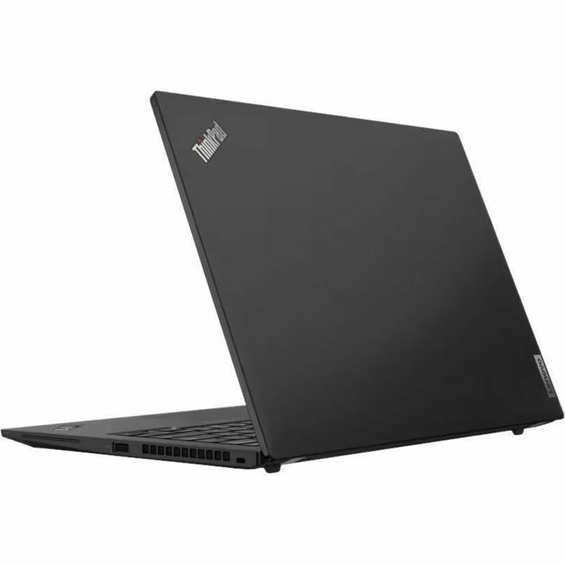 Angled view of ThinkPad T14s Gen 4 showing slim profile and professional design