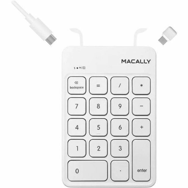 Macally RFCNUMKEY keypad, Wireless 18-Key Numeric Keypad for MacBook Pro, Computer, Chromebook, MacBook