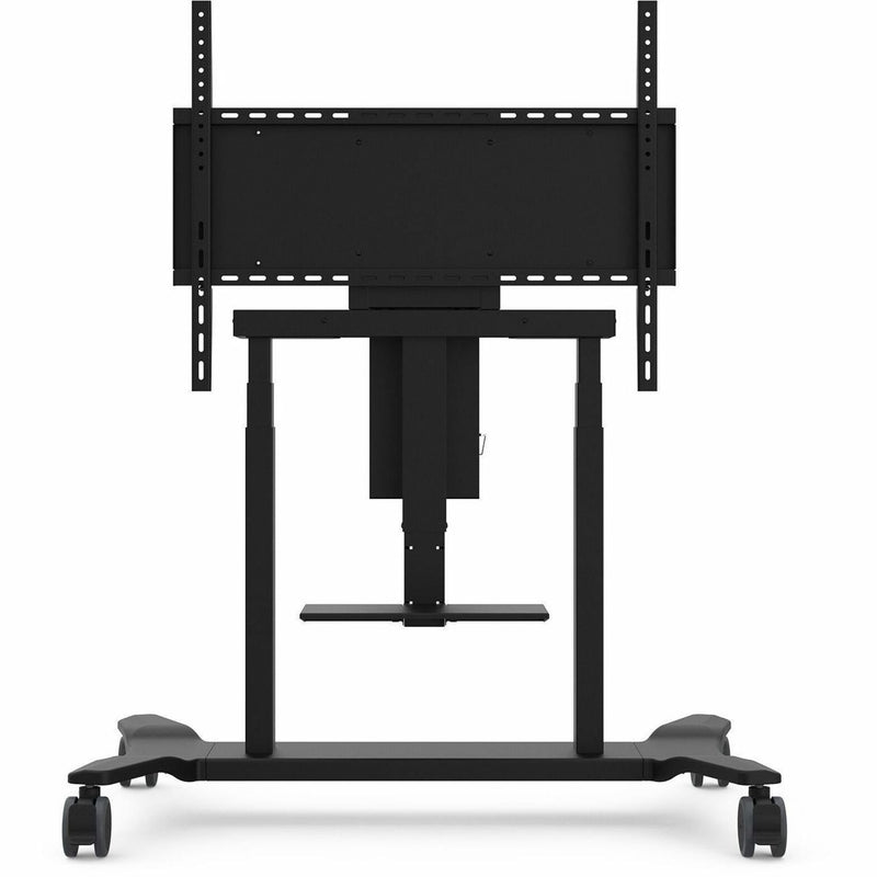 Side view of ViewSonic mobile cart highlighting the integrated laptop tray and mounting system