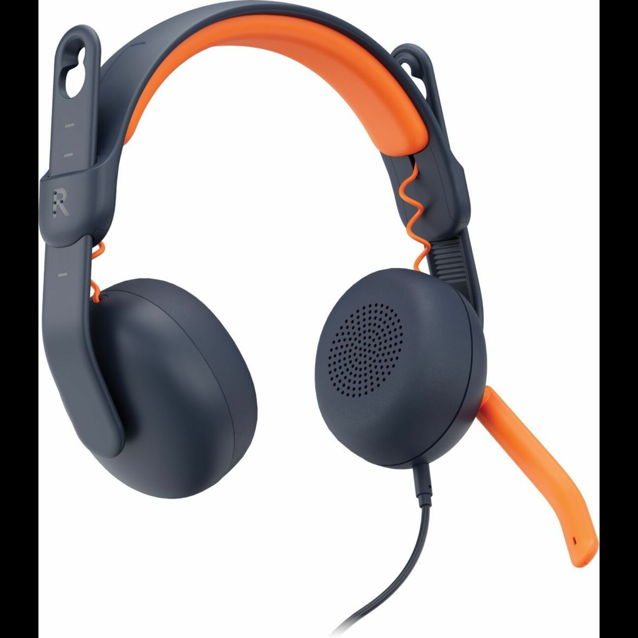 Side view of Logitech Zone Learn headset showing microphone positioning and speaker design-alternate-image3