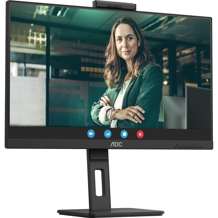 AOC Q27P3CW 27" Webcam WQHD LCD Skærm Rammeless Bezel Adaptive Sync Tekstureret Sort