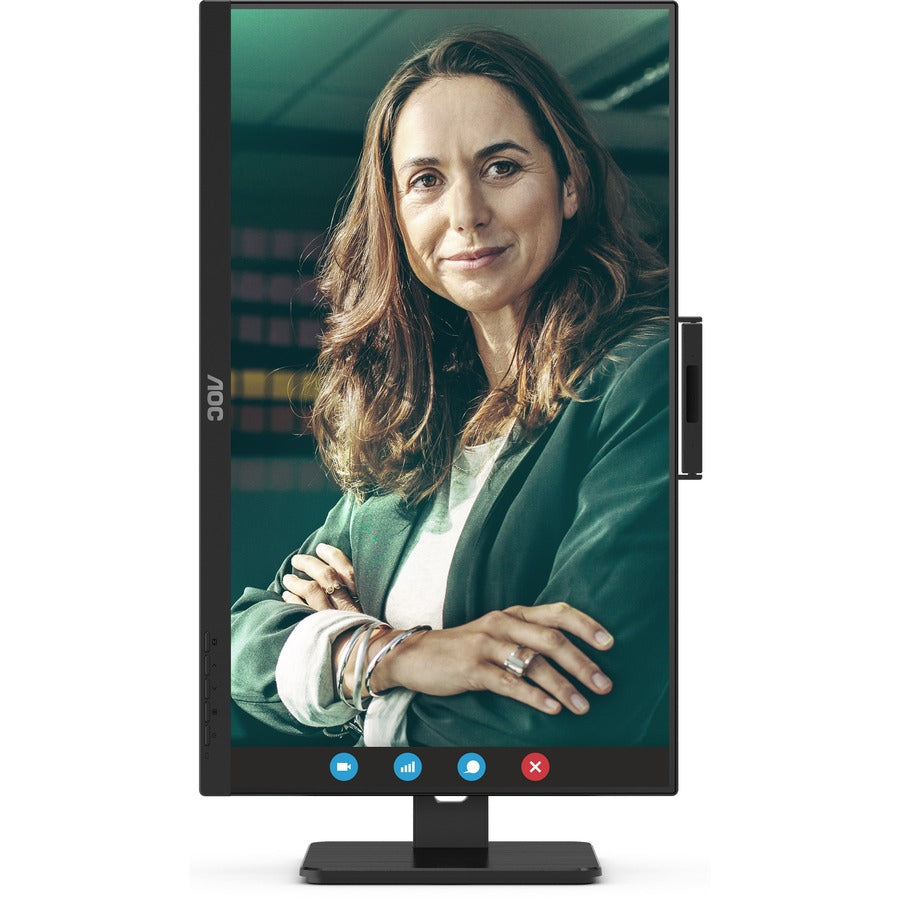 AOC Q27P3CW 27" Webcam WQHD LCD Skærm Rammeless Bezel Adaptive Sync Tekstureret Sort