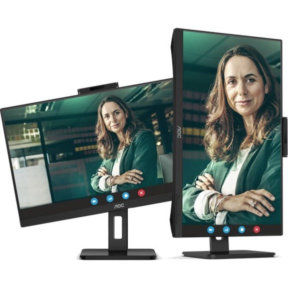 AOC Q27P3CW Moniteur LCD 27" avec Webcam WQHD Bord sans cadre Synchronisation adaptative Noir texturé