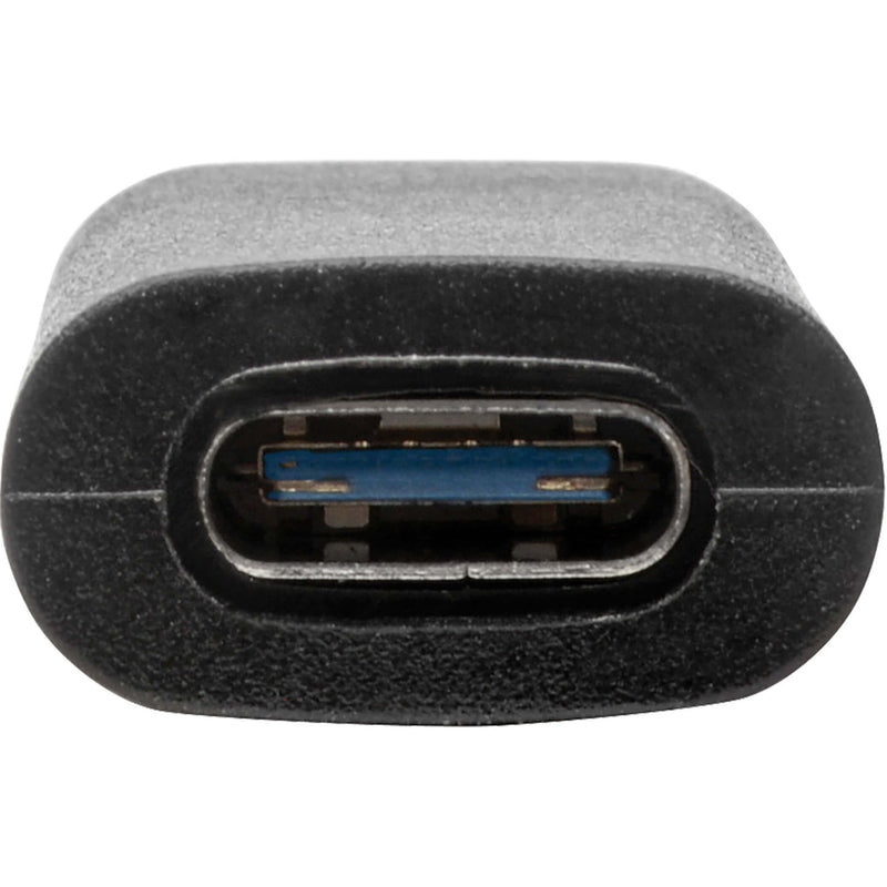 Close-up view of USB-C female port on adapter showing internal connector design