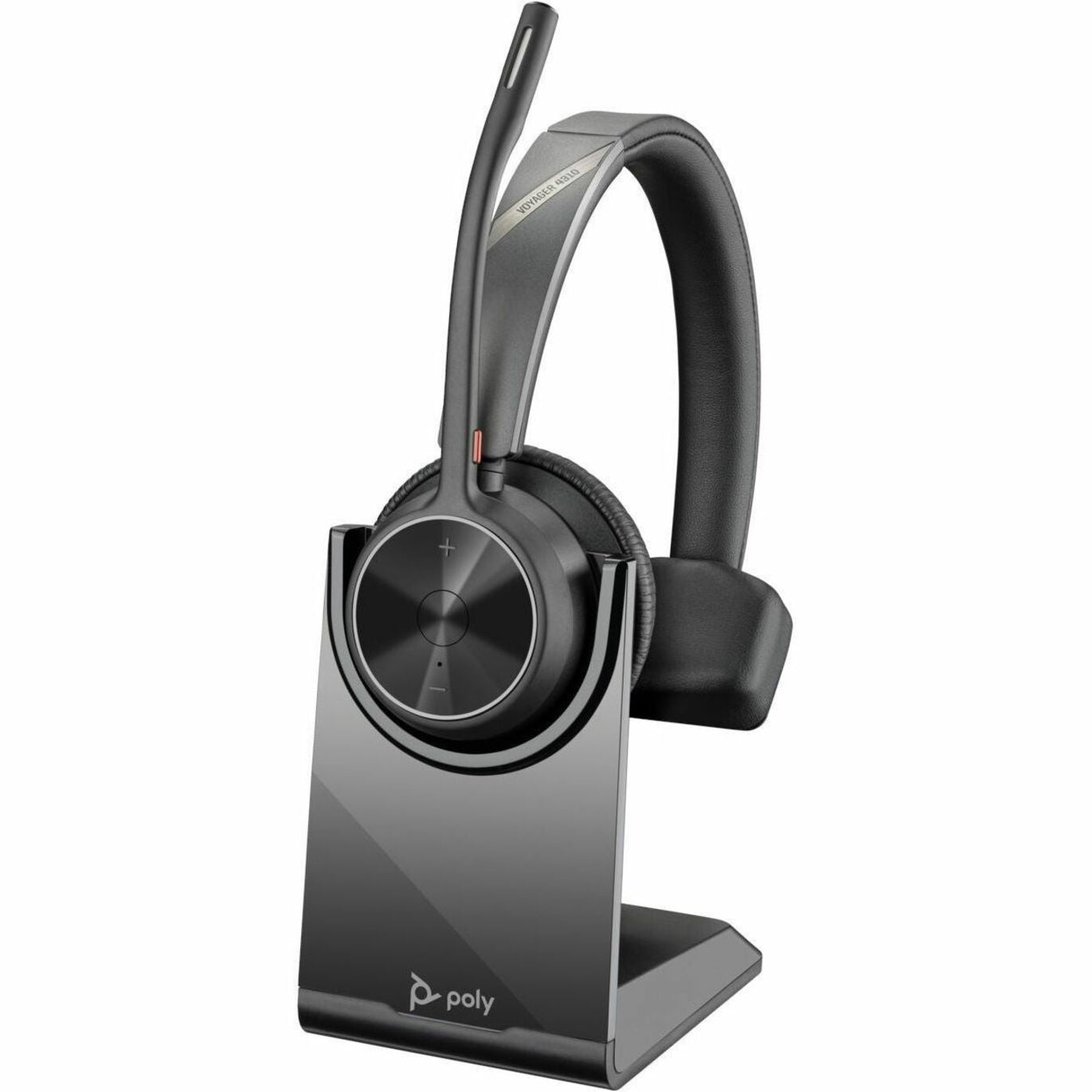 Poly 77Y96AA Voyager 4310 USB-C Headset with Charge Stand, Mono Wireless Bluetooth 5.1 Headset with Noise Cancelling, Flexible Microphone, and 298.6 ft Wireless Operating Distance