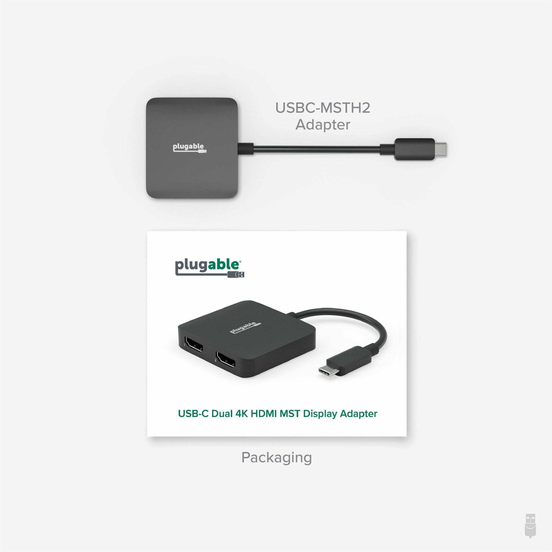 Plugable USBC-MSTH2 Docking Station, USB C to HDMI Adapter for Dual Monitors