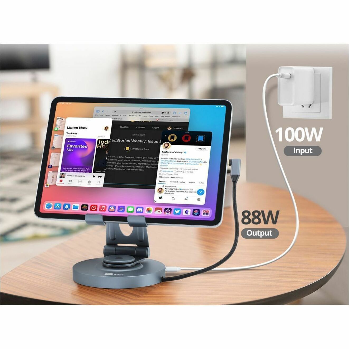 محطة إرساء SIIG CE-MTDK31-S1، USB-C/Thunderbolt 3/4، 100W PD، 4K، 5 منفذ USB