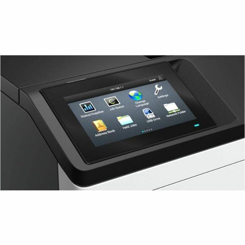 Close-up of Lexmark MS632dwe's 4.3-inch color touchscreen display showing menu interface