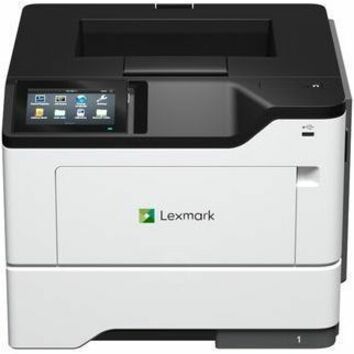 Side view of Lexmark MS632dwe printer showing sleek profile and touchscreen interface