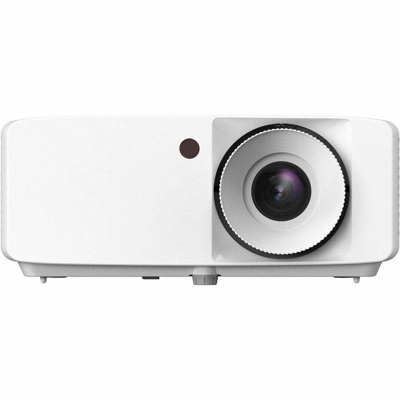 Side angle view of Optoma ZW350E projector highlighting lens design