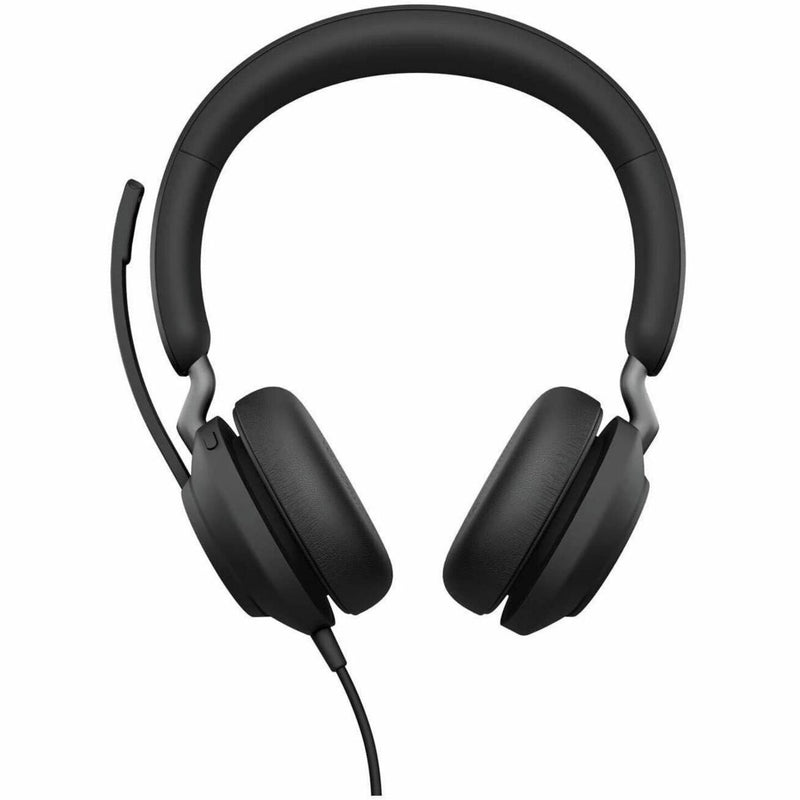 Front view of Jabra Evolve2 40 SE headset showing padded headband and ear cushions