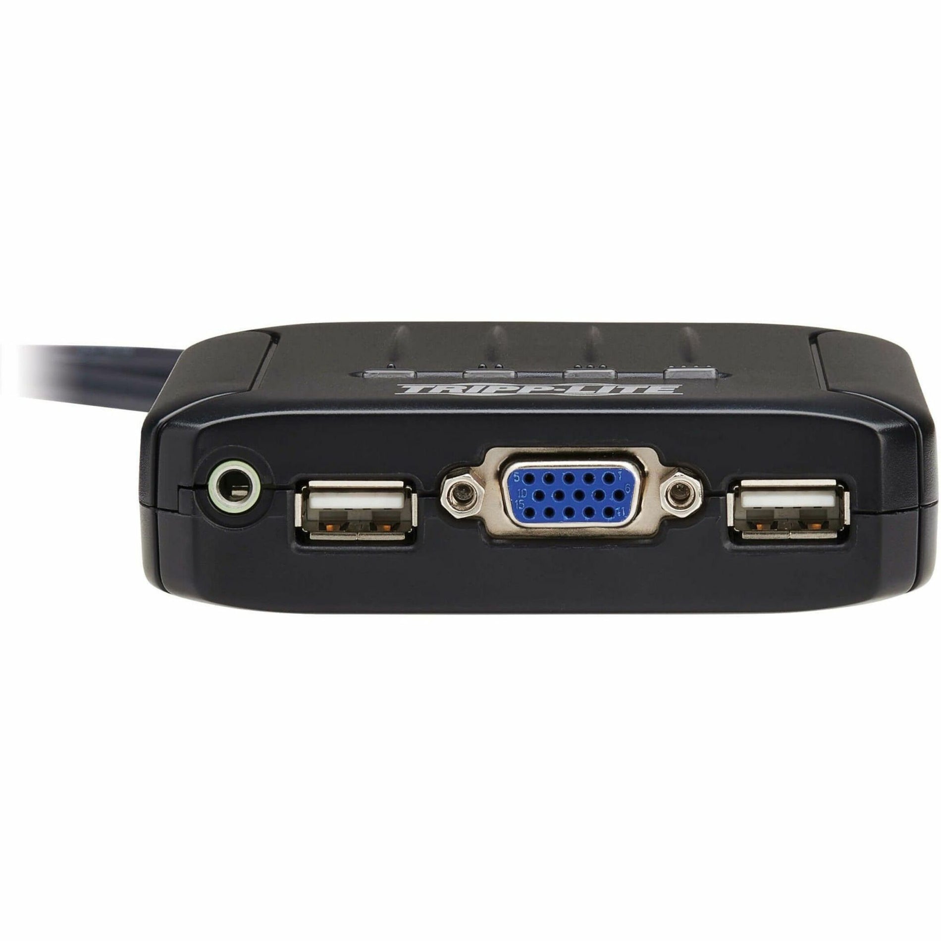 Tripp Lite B032-VUA4 4-Port VGA KVM Switch with Built-In VGA, USB and 3.5 mm Audio Cables, TAA Compliant