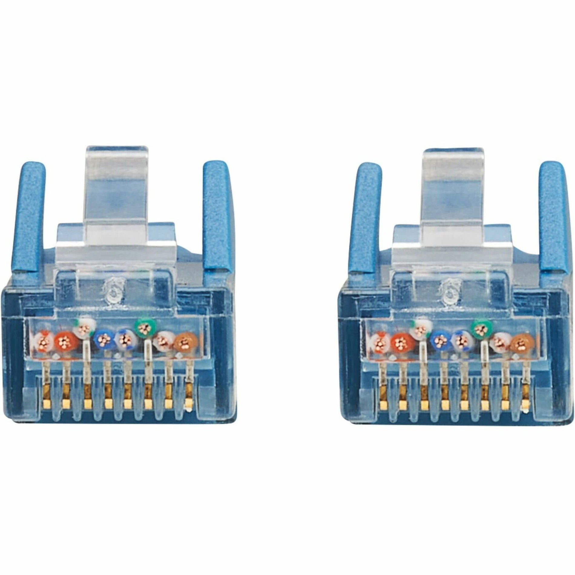 Tripp Lite N201L-0P5M-BL Cat6 Gigabit Snagless Molded UTP Ethernet Cable (RJ45 M/M), PoE, LSZH, Blue, 0.5"