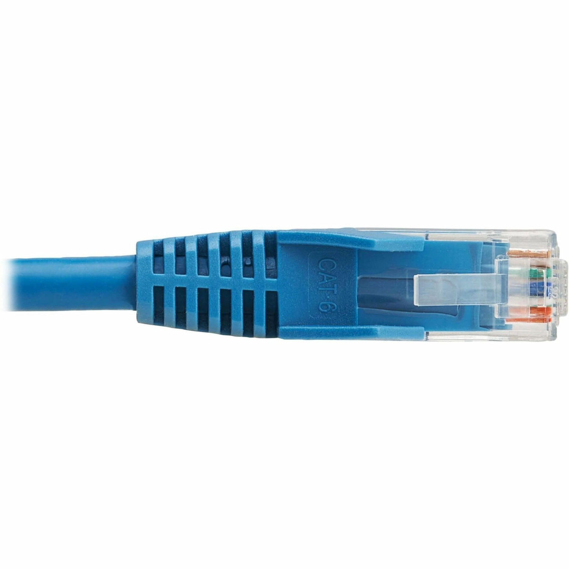 Tripp Lite N201L-0P5M-BL Cat6 Gigabit Snagless Molded UTP Ethernet Cable (RJ45 M/M), PoE, LSZH, Blue, 0.5"