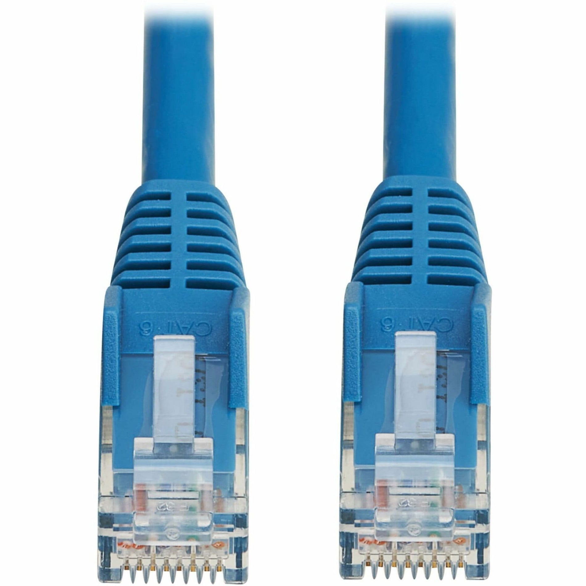 Tripp Lite N201L-0P5M-BL Cat6 Gigabit Snagless Molded UTP Ethernet Cable (RJ45 M/M), PoE, LSZH, Blue, 0.5"