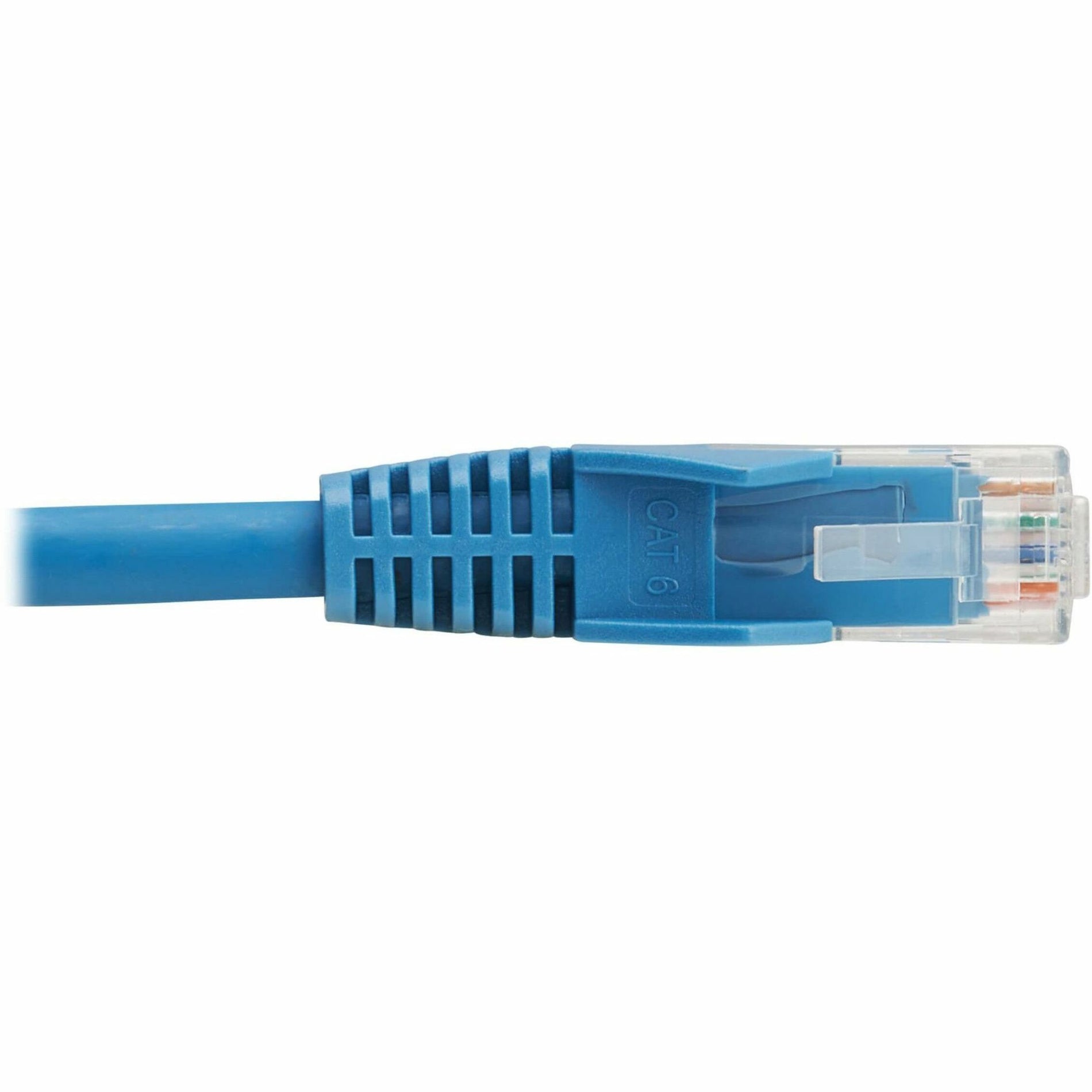 Tripp Lite N201L-01M-BL Cat6 Gigabit Snagless Molded UTP Ethernet Cable (RJ45 M/M), PoE, LSZH, Blue, 1m, Lifetime Warranty