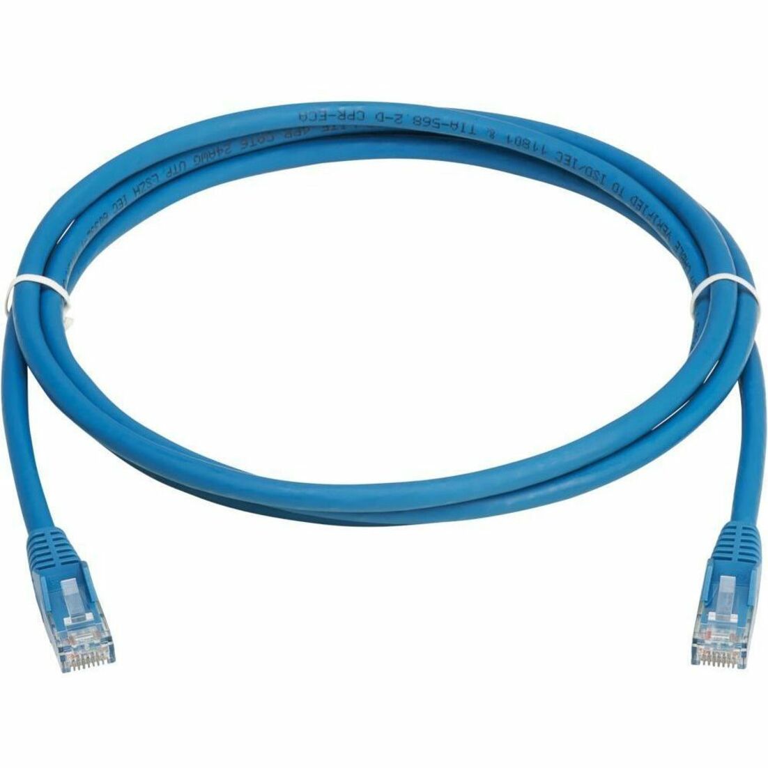 Blue Cat6 ethernet cable with RJ45 connectors showing full cable length and LSZH jacket-alternate-image1