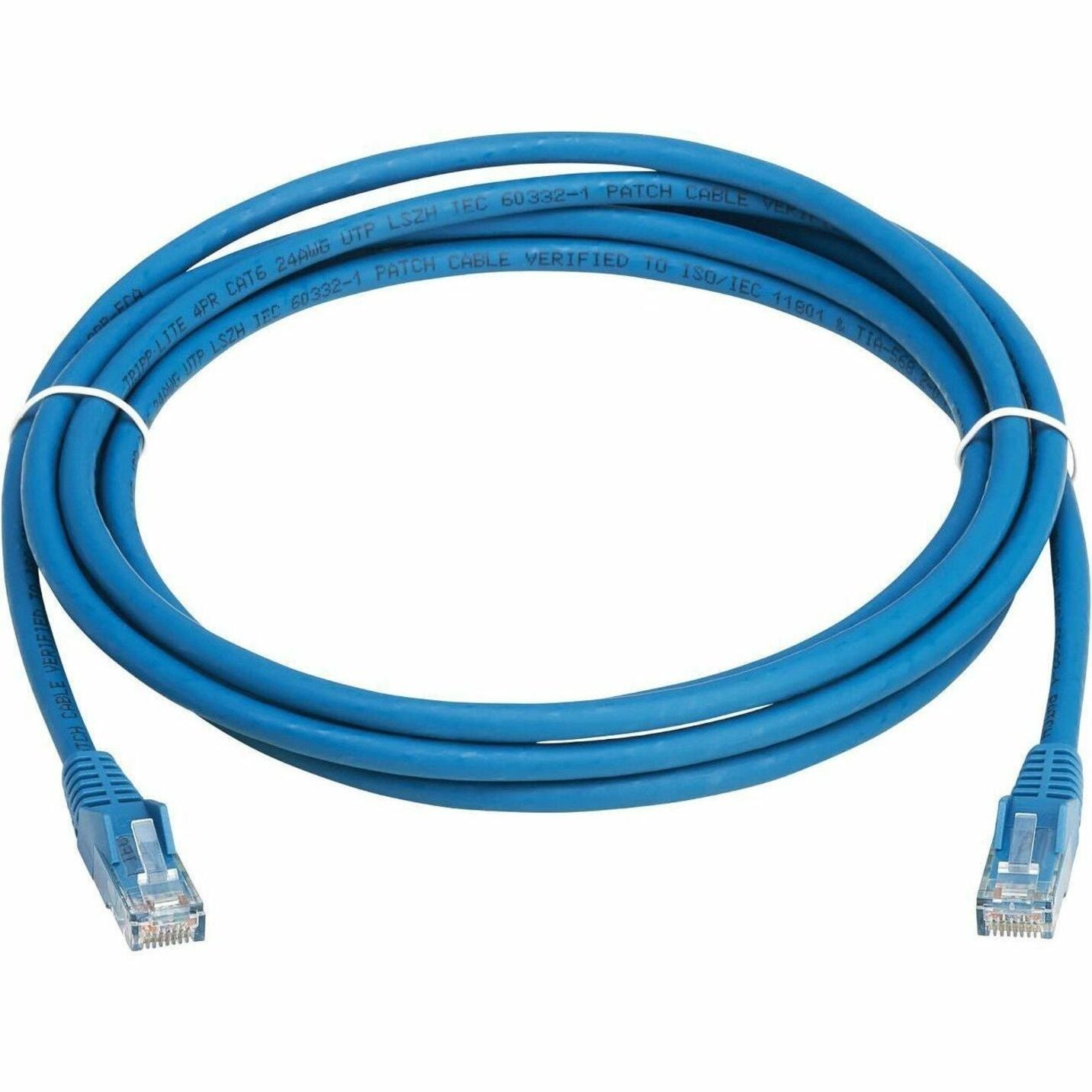 Tripp Lite N201L-04M-BL Cat6 Gigabit Snagless Molded UTP Ethernet Cable (RJ45 M/M), PoE, LSZH, Blue, 4m, Lifetime Warranty, Environmentally Friendly, RoHS Compliant