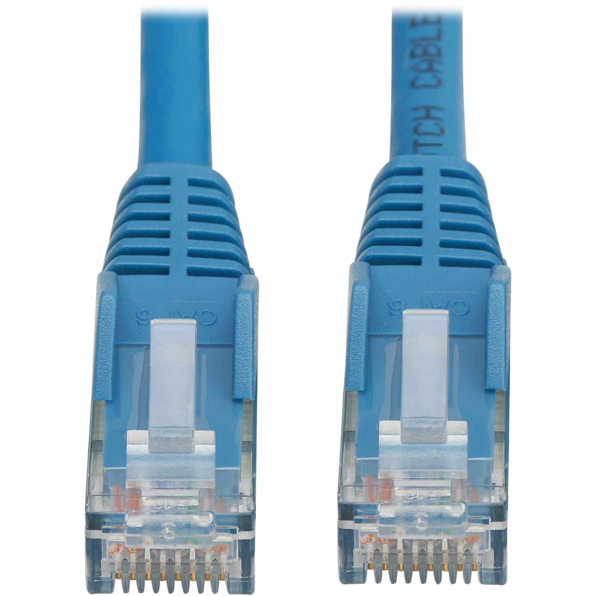 Close-up view of blue RJ45 connectors with gold-plated pins and strain relief boot-alternate-image1